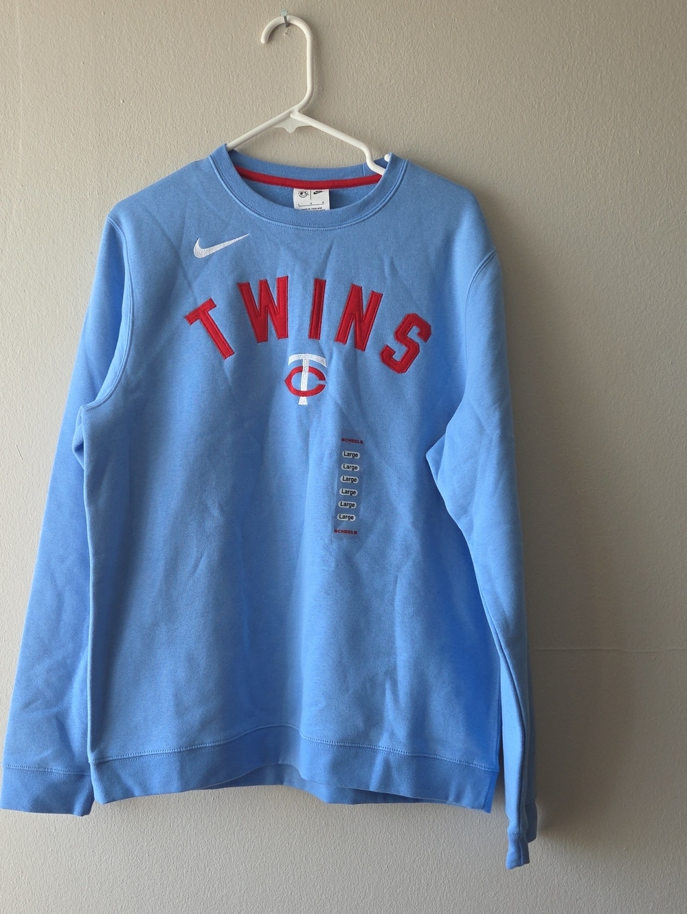 Nike Minnesota Twins Nike Light Blue MLB Crewneck Sweatshirt MLB Crewneck